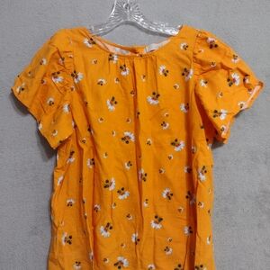 Loft linen blend top blouse size med